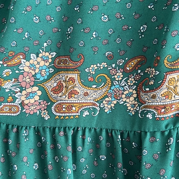 MAX STUDIO NWT Paisley Pattern Chiffon Tunic Dress in Green size medium - Picture 9 of 9